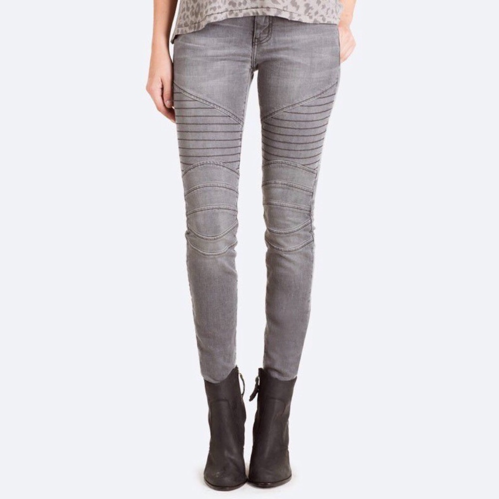 Current/Elliott Moto Ankle Skinny Jeans
